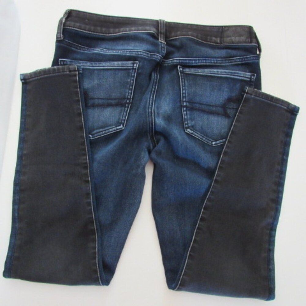 American Eagle Outfitters Super Stretch Blue and Black Jeggings Size 8 Short - Picture 2 of 11